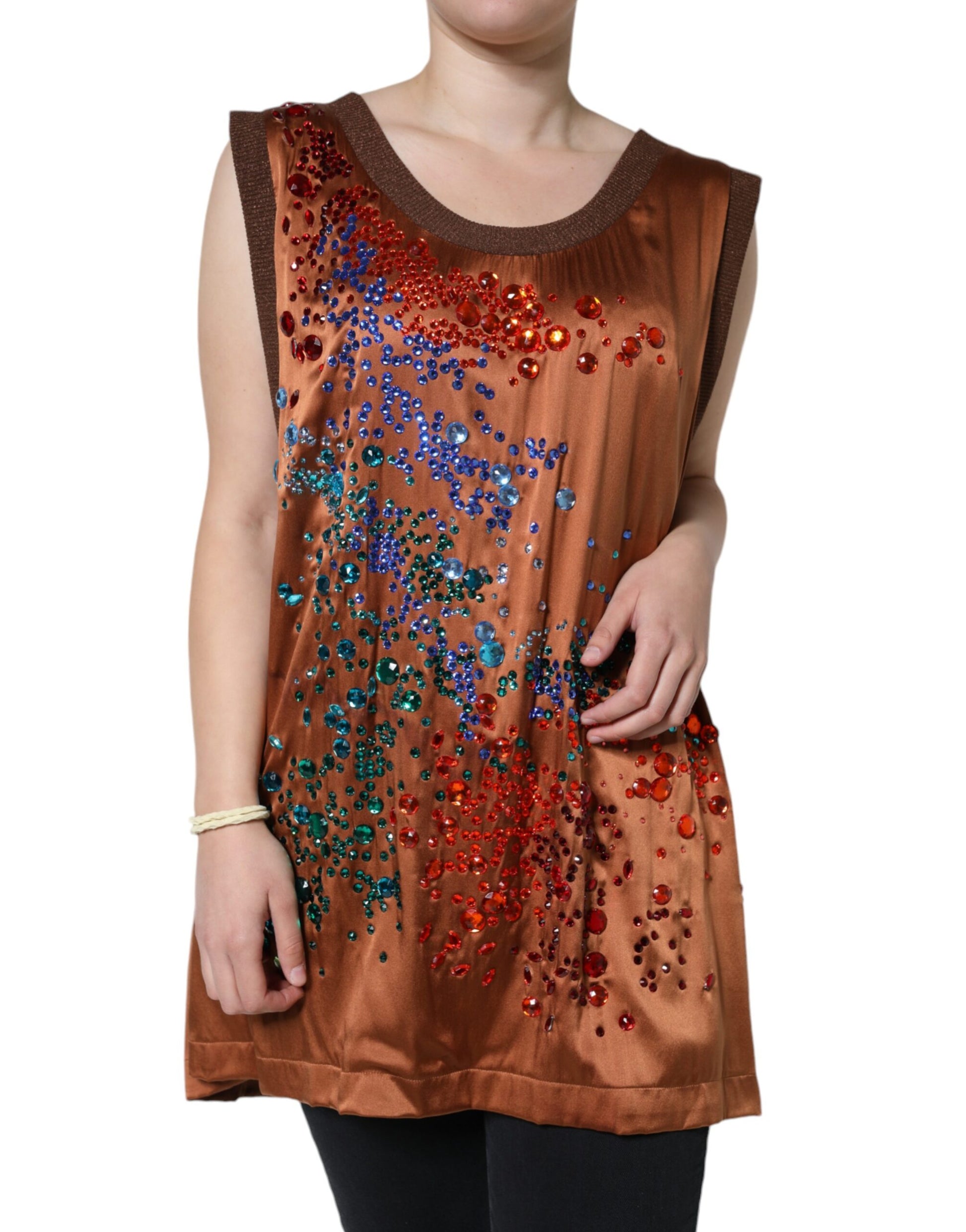 Dolce & Gabbana Brown Sleeveless T-Shirt for Women alternate view