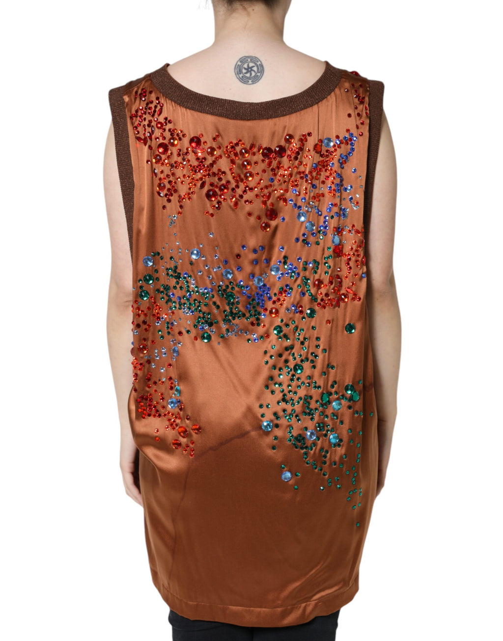 Dolce & Gabbana Brown Sleeveless T-Shirt for Women side view