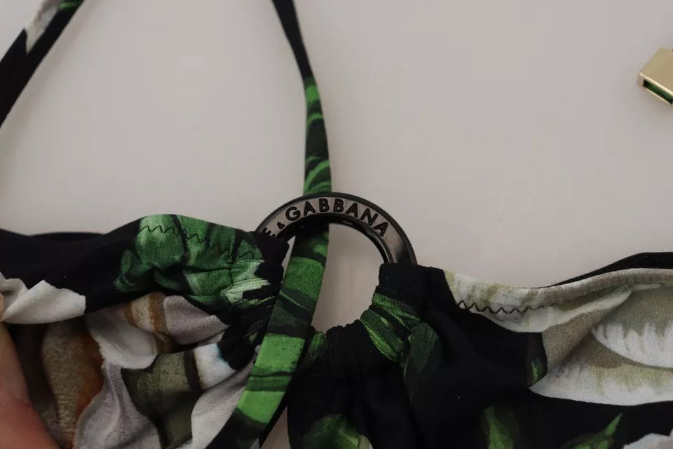 Haut de bikini Dolce & Gabbana noir à fleurs, dos nu