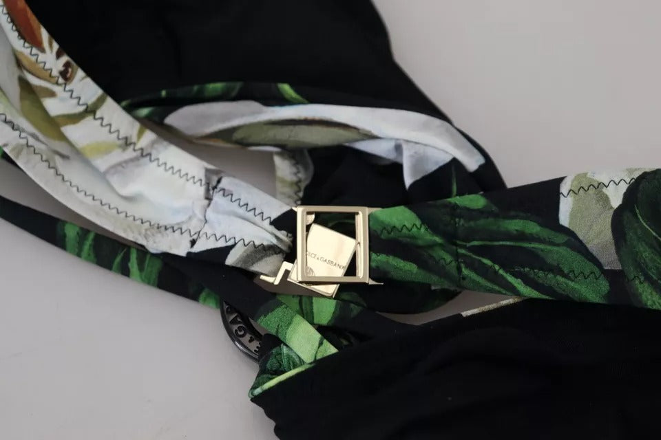 Haut de bikini Dolce & Gabbana noir à fleurs, dos nu