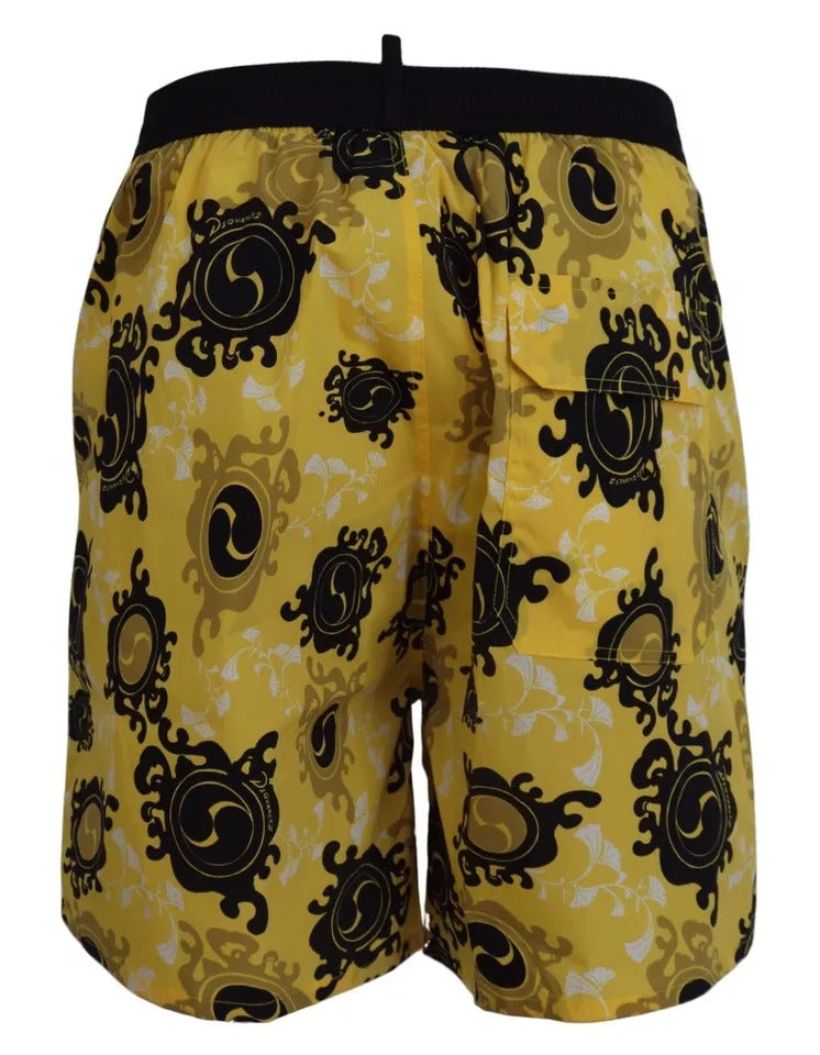 Dsquared² Yellow Swim Shorts for Men side view
