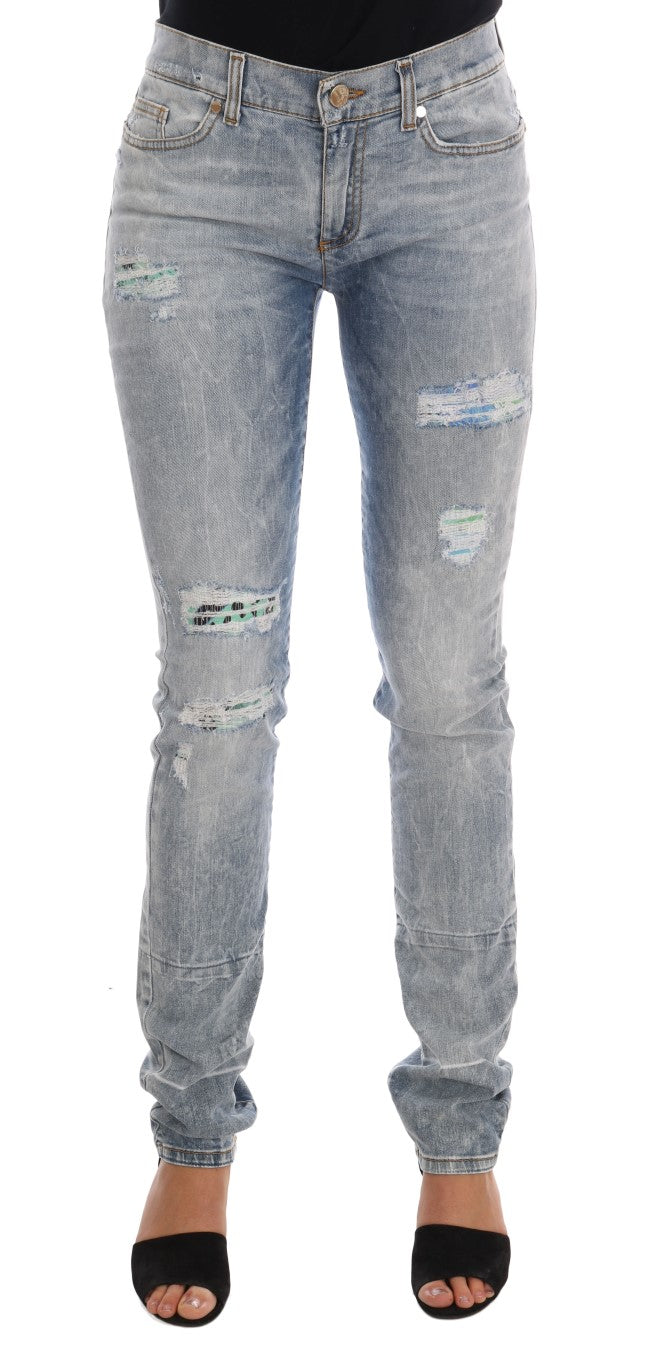Jeans slim déchirés extensibles délavage bleu Versace Jeans