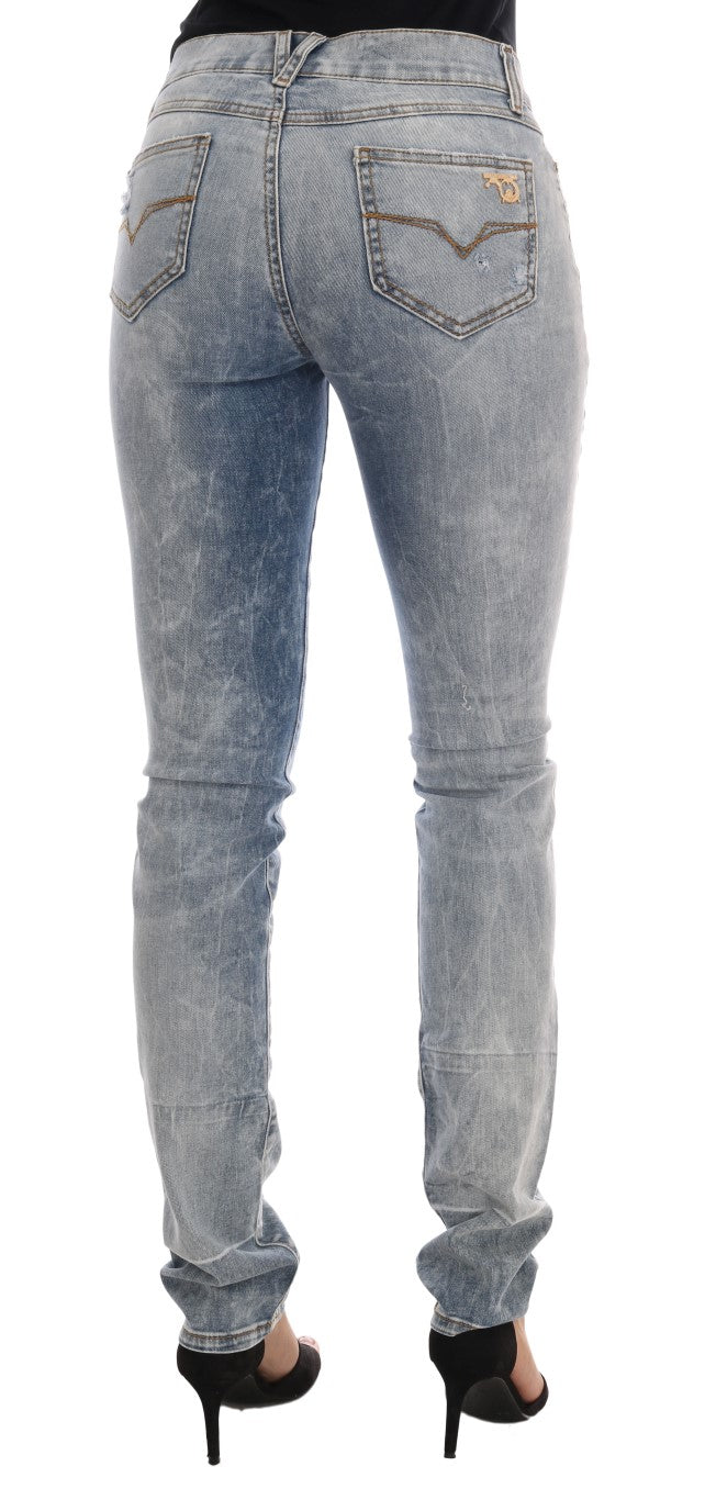 Jeans slim déchirés extensibles délavage bleu Versace Jeans