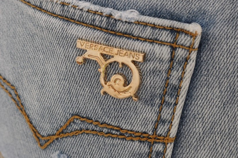 Jeans slim déchirés extensibles délavage bleu Versace Jeans