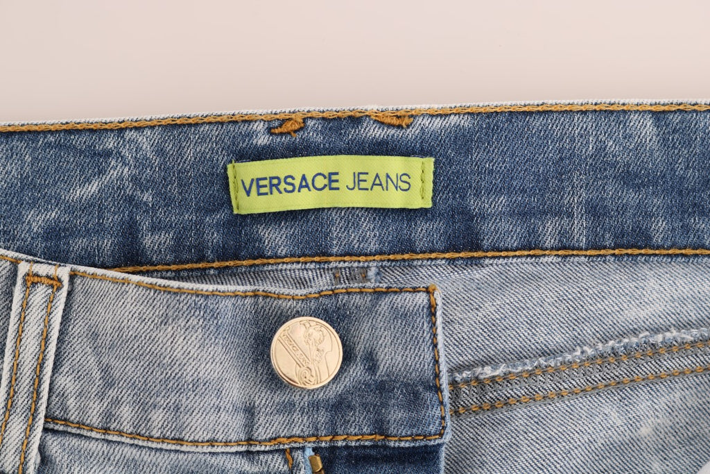 Jeans slim déchirés extensibles délavage bleu Versace Jeans