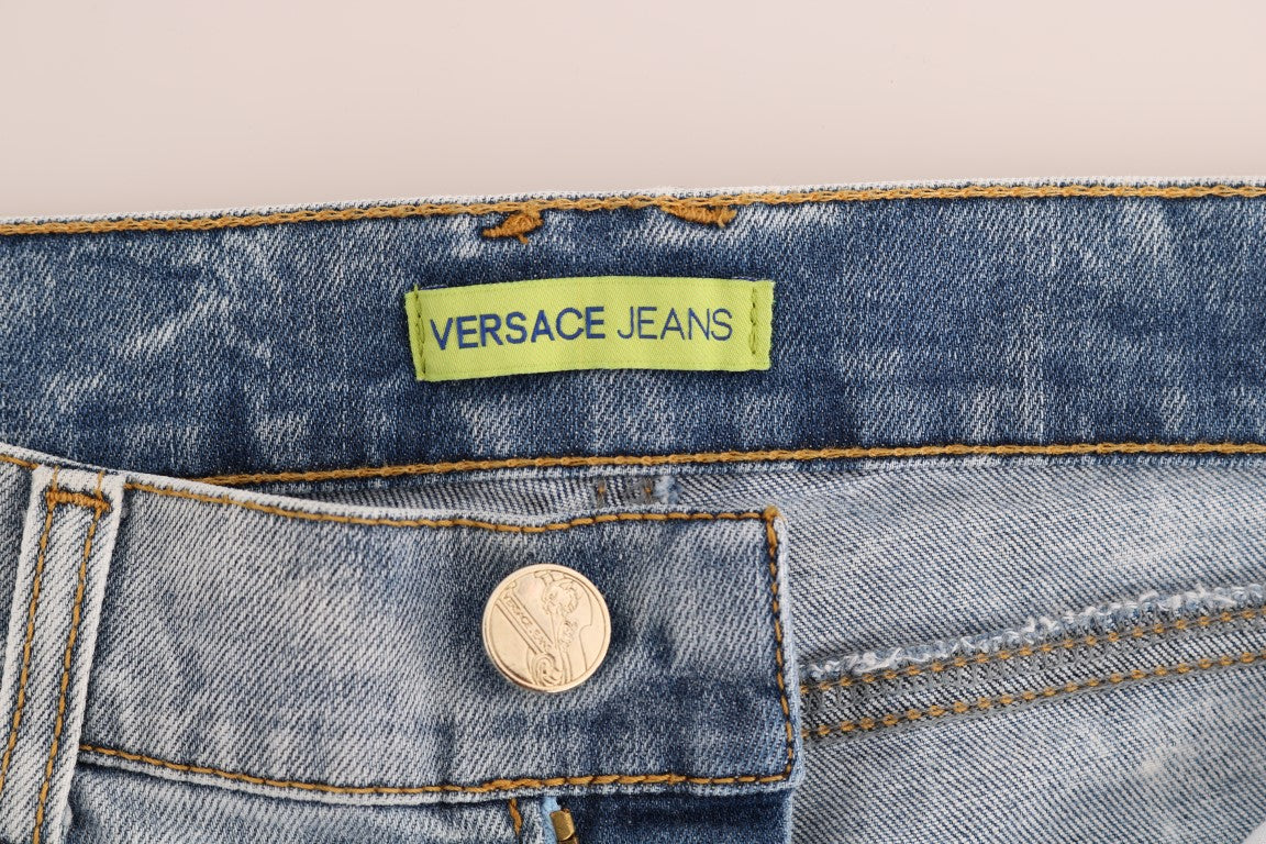 Jeans slim déchirés extensibles délavage bleu Versace Jeans