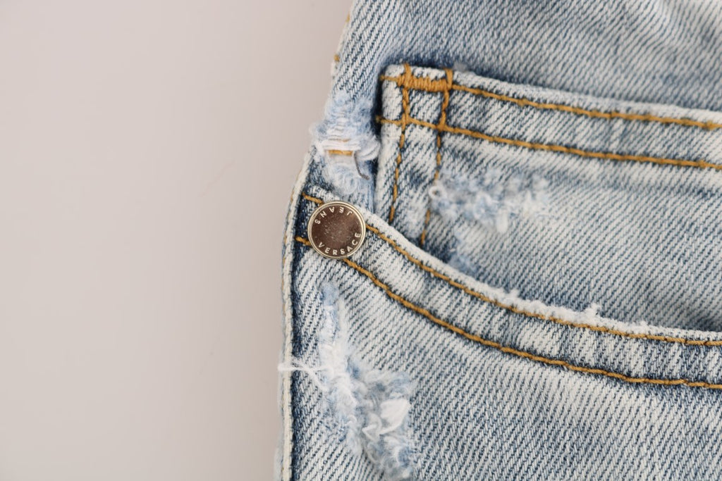 Jeans slim déchirés extensibles délavage bleu Versace Jeans
