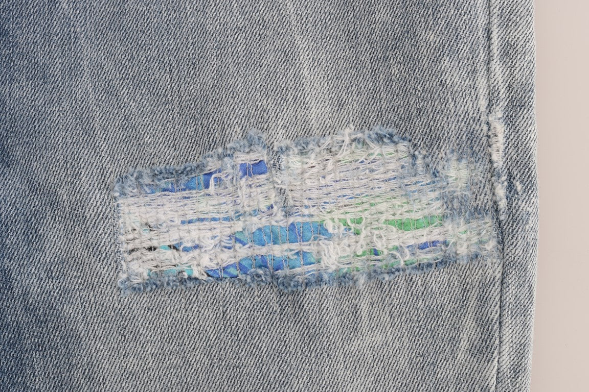 Jeans slim déchirés extensibles délavage bleu Versace Jeans