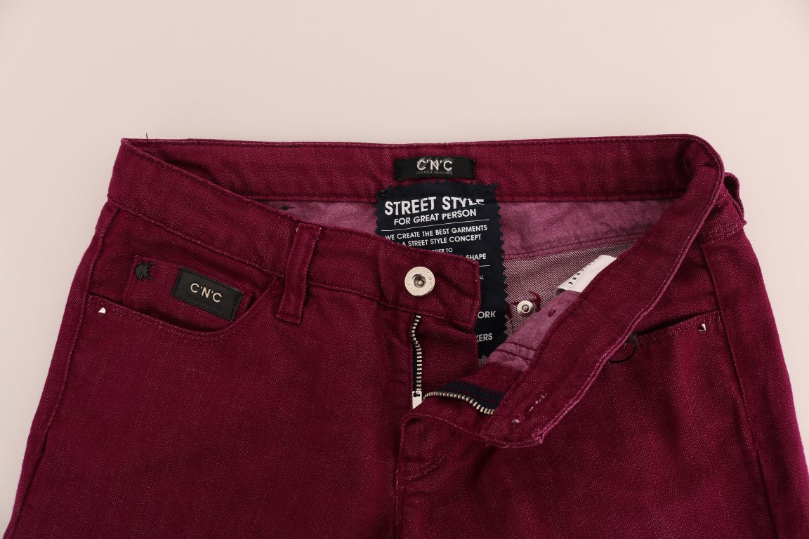Costume National Red Straight Leg Jeans for Women side view