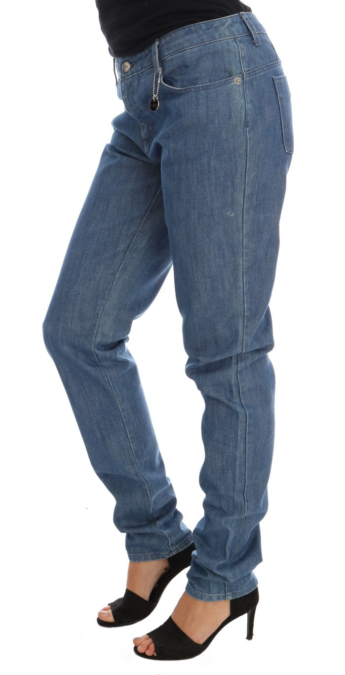 Jean coupe Boyfriend en Coton Délavé Bleu Costume National