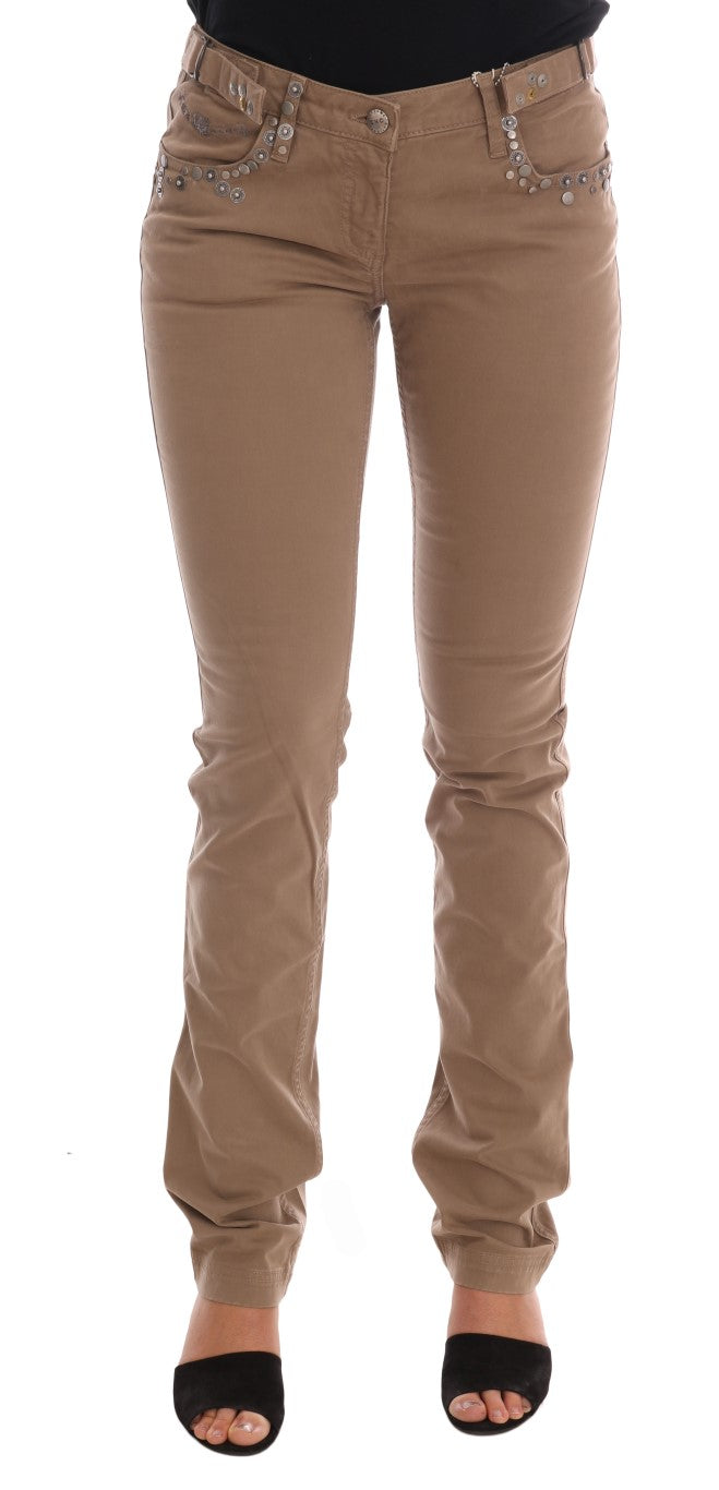 Costume National Beige Slim Fit Jeans for Women