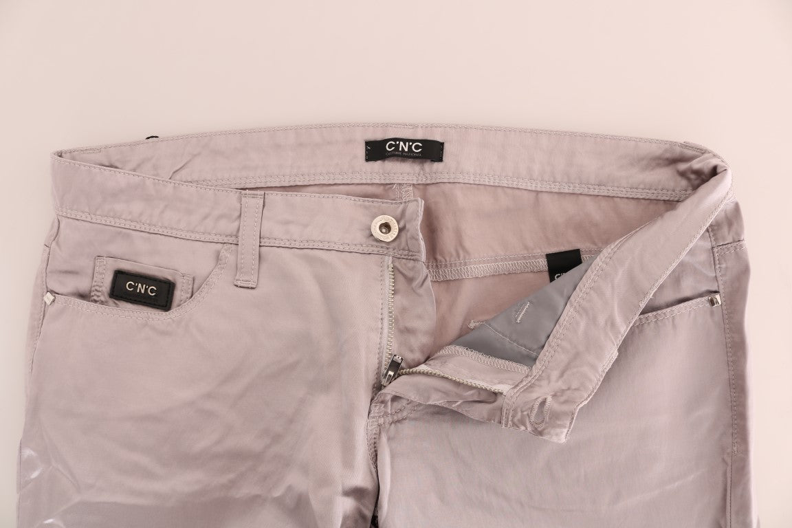 Costume National Jean slim en coton beige