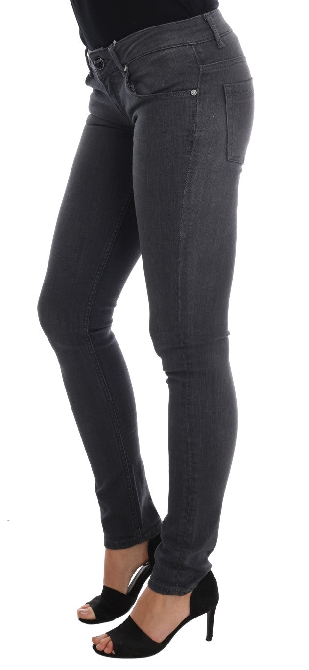 Jean slim en denim Acht gris coton