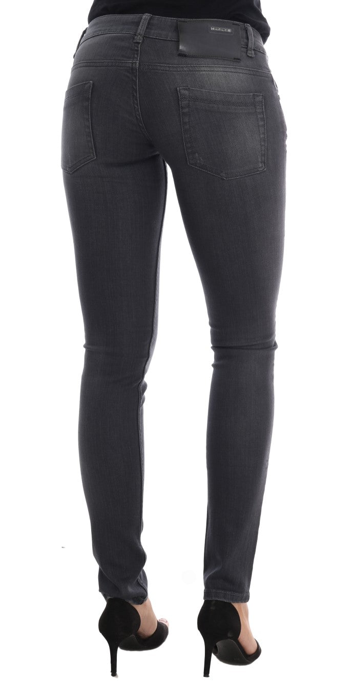 Jean slim en denim Acht gris coton