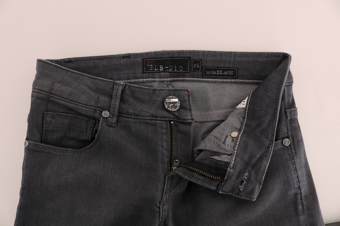 Jean slim en denim Acht gris coton