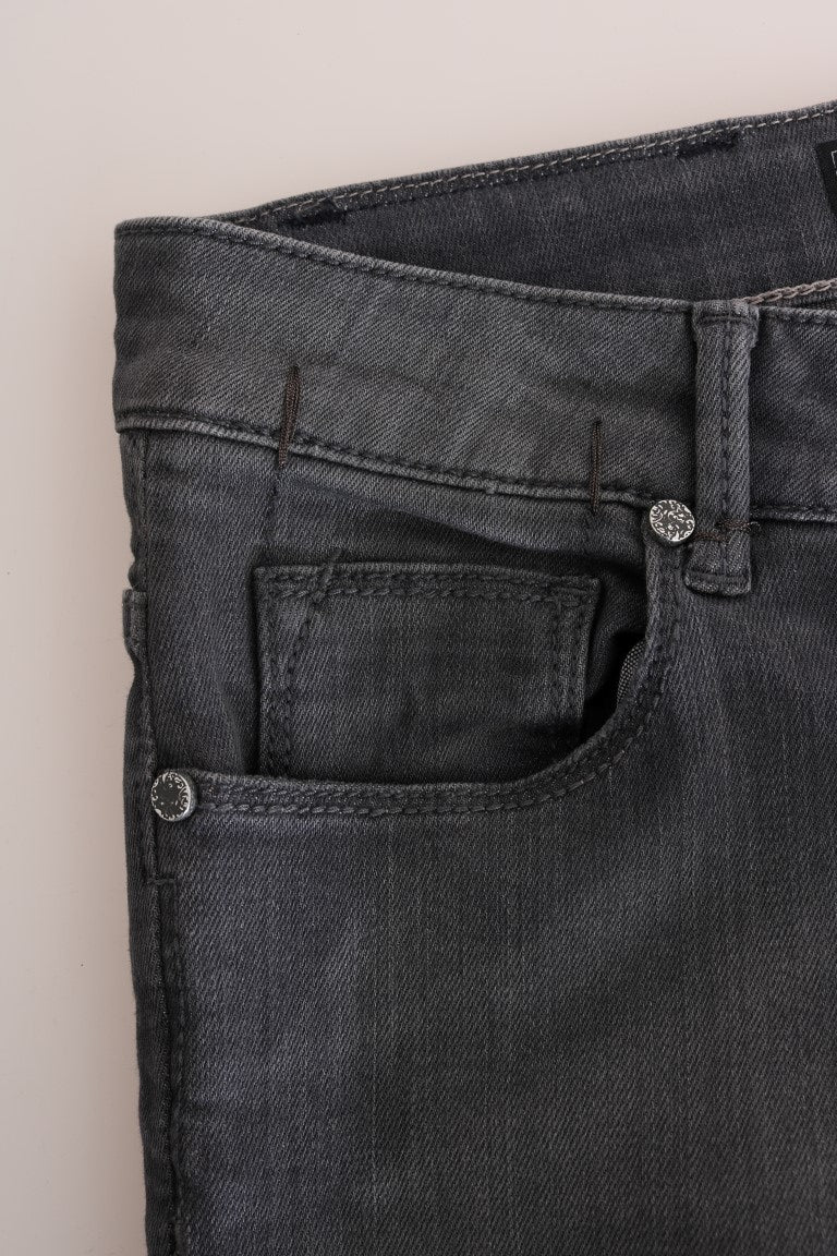 Jean slim en denim Acht gris coton