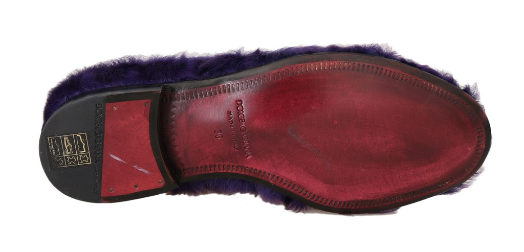 Dolce & Gabbana Purple Slip On Loafers for Women detail view