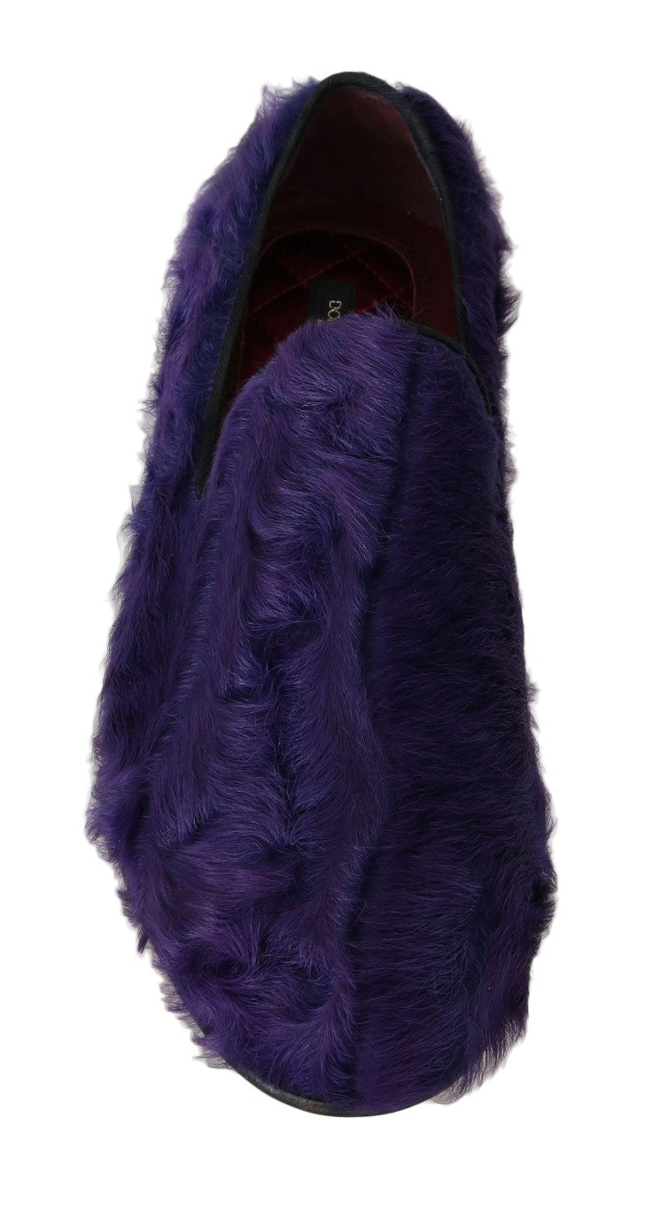 Dolce & Gabbana Purple Slip On Loafers for Women side view