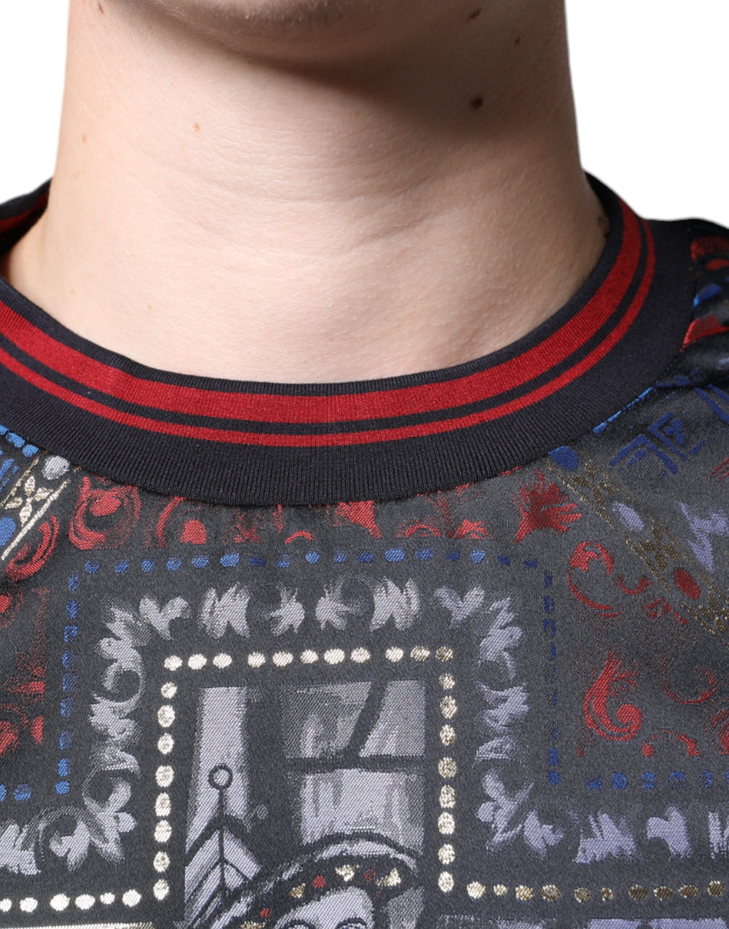 Pull Ras du Cou Jacquard Multicolore Dolce & Gabbana