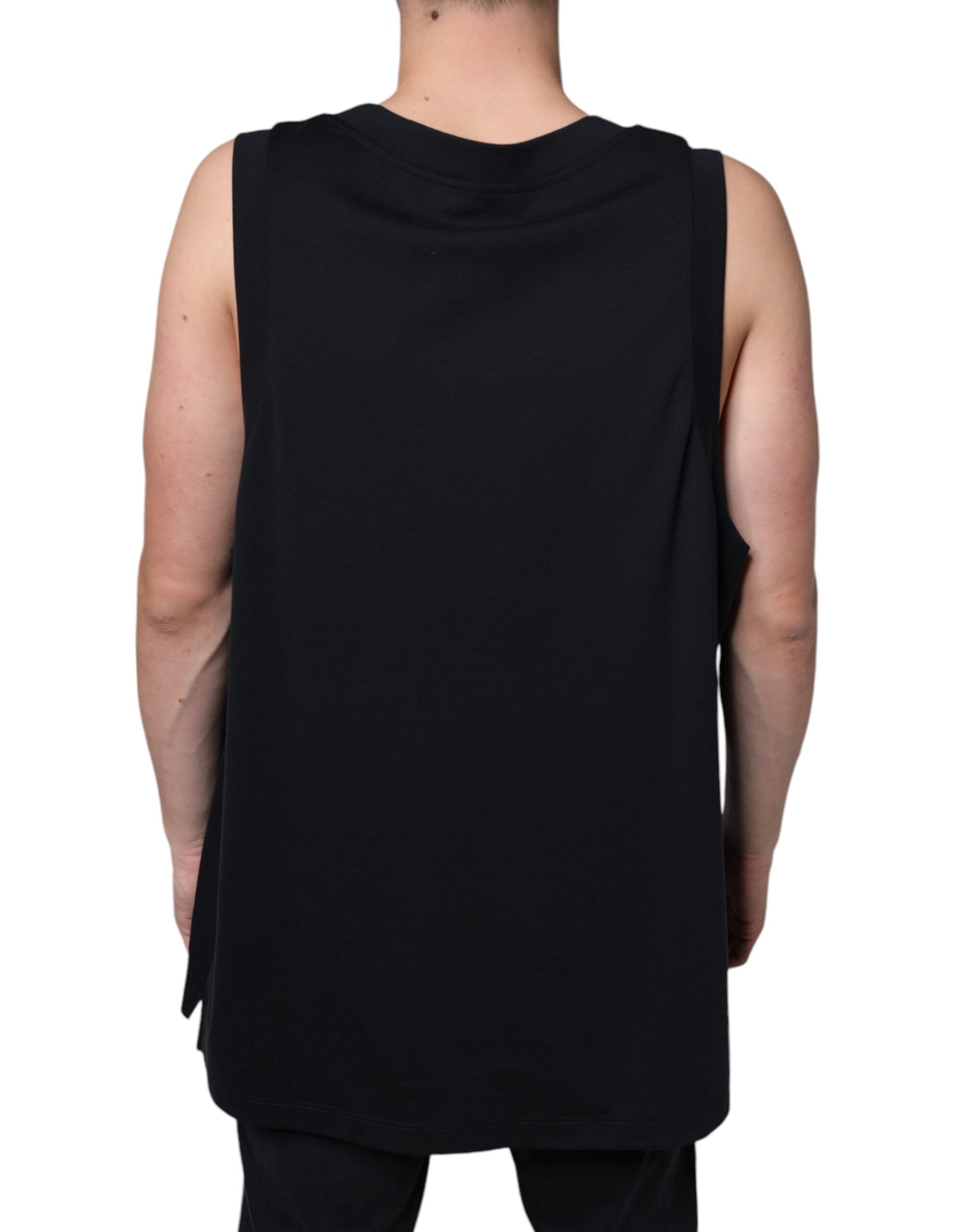 Dolce & Gabbana Black Sleeveless T-Shirt for Men side view