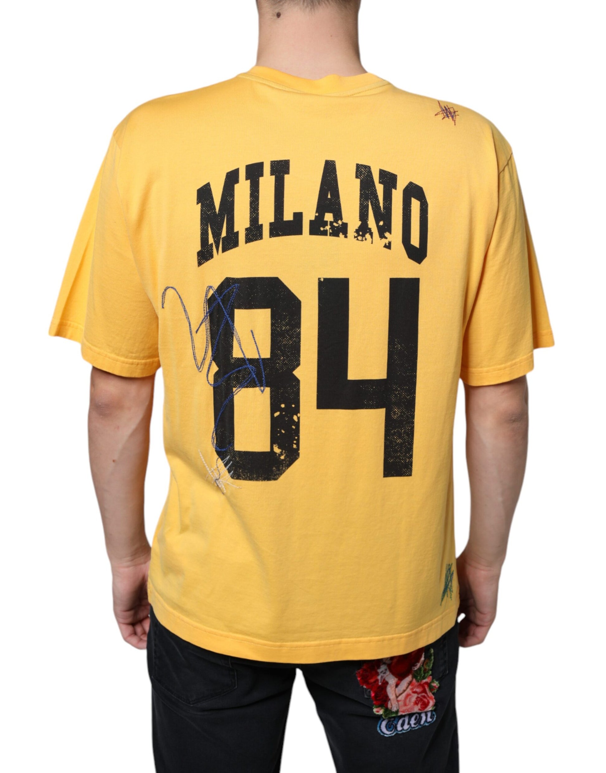 Dolce & Gabbana Yellow T-Shirt for Men side view
