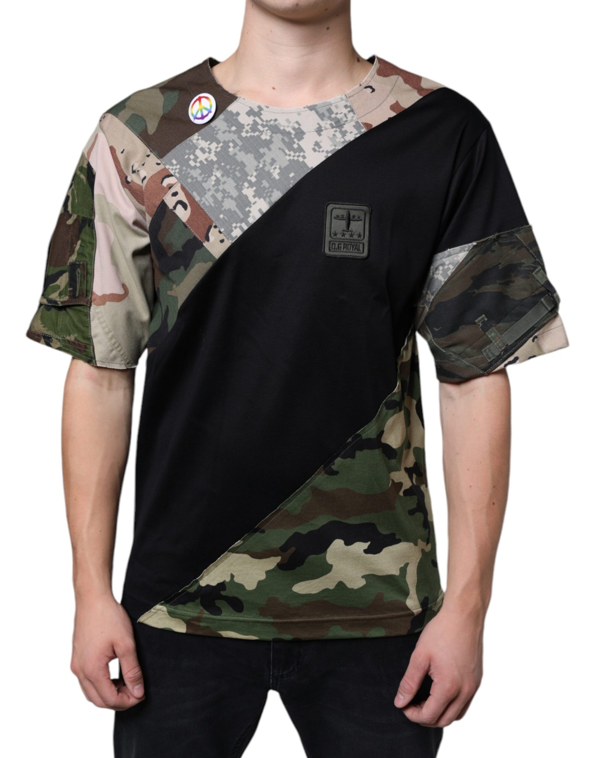 T-shirt Dolce & Gabbana multicolore en patchwork camouflage DG Royal