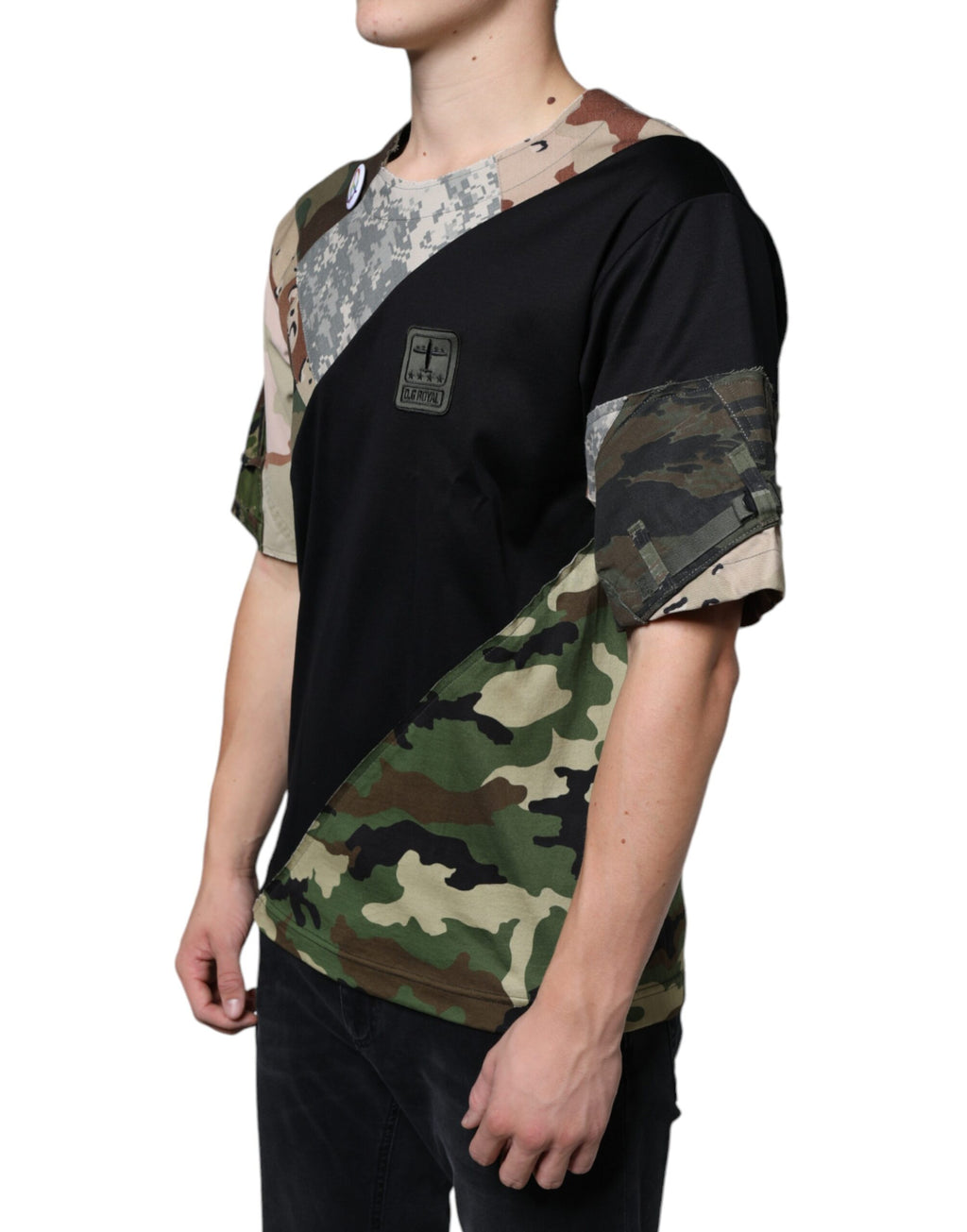T-shirt Dolce & Gabbana multicolore en patchwork camouflage DG Royal