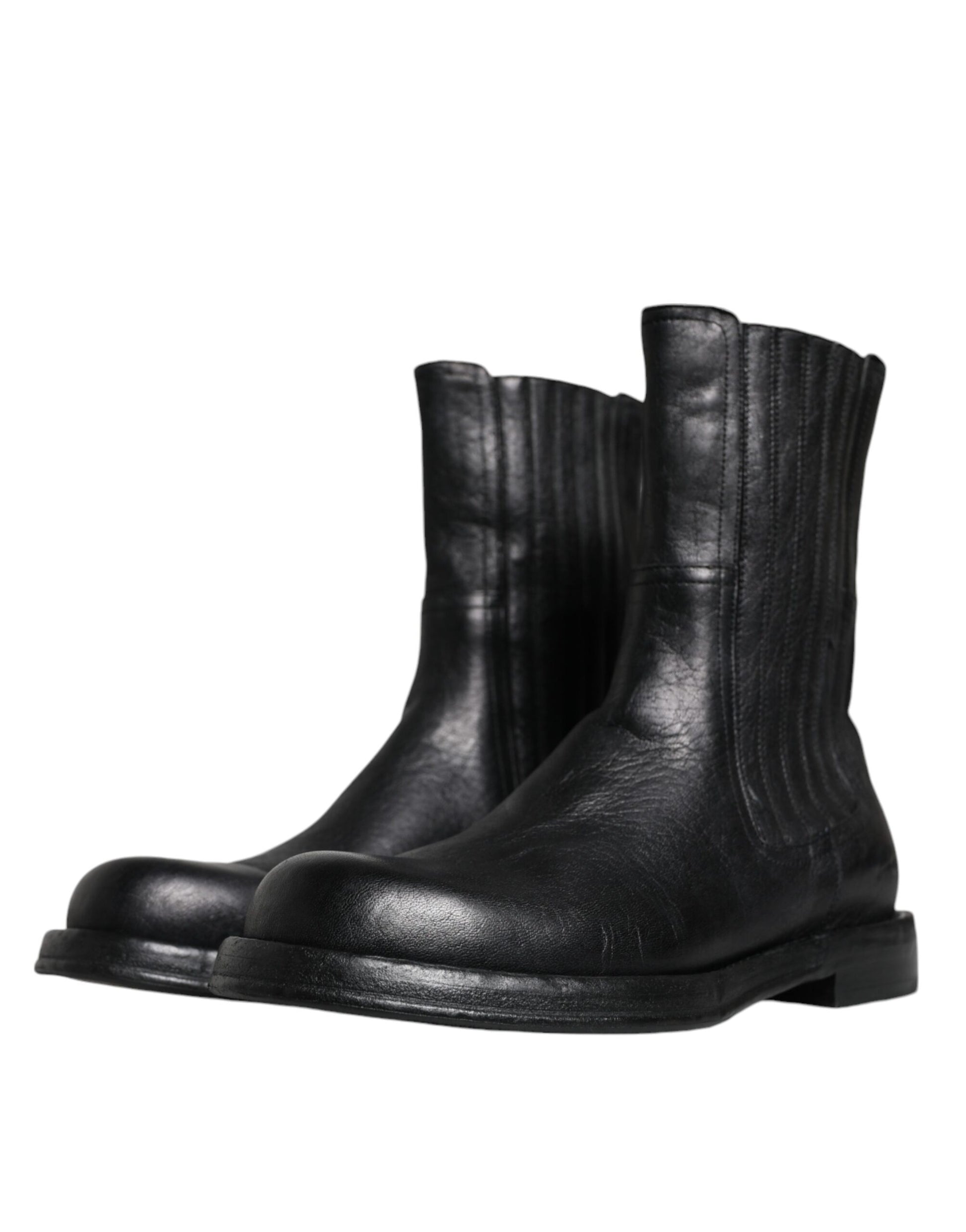Bottes mi-mollet Dolce & Gabbana en cuir de cheval noir