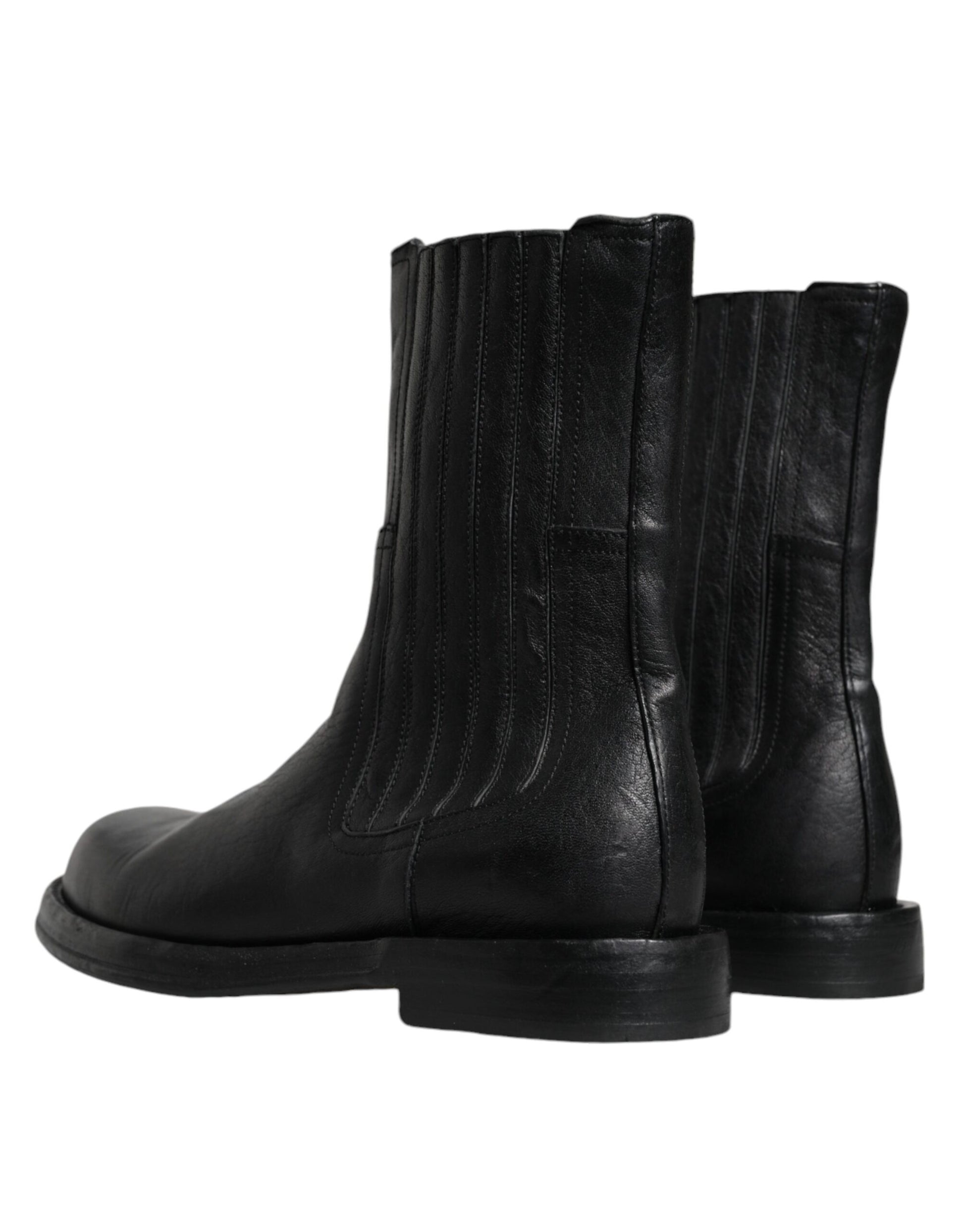 Bottes mi-mollet Dolce & Gabbana en cuir de cheval noir