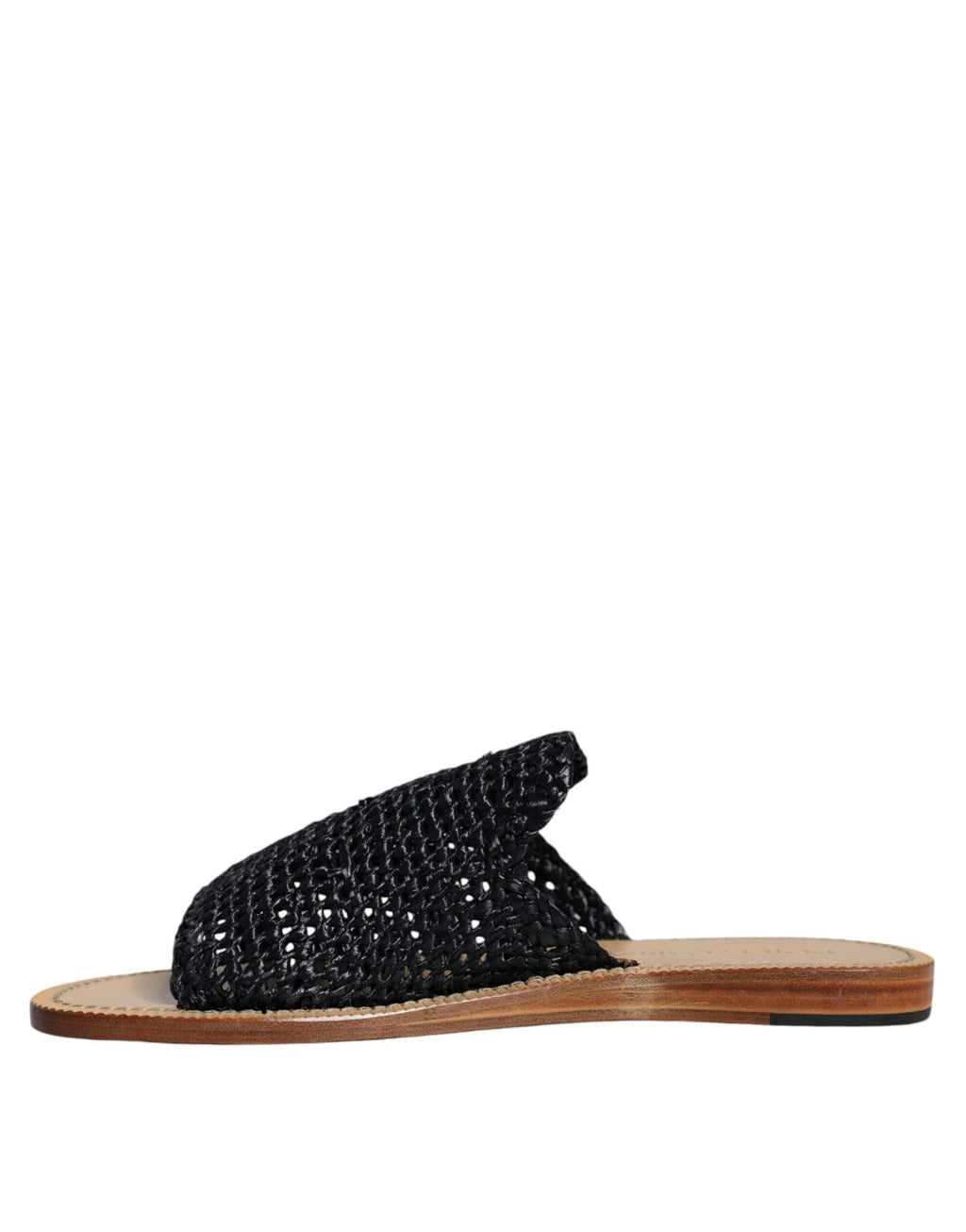 Chaussures plates en raphia tressé noir monochrome Dolce & Gabbana