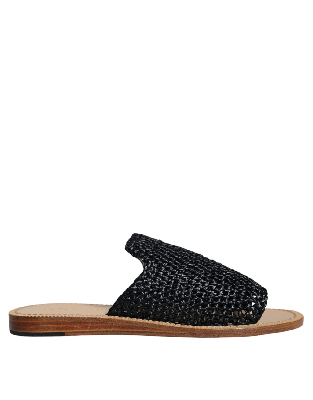 Chaussures plates en raphia tressé noir monochrome Dolce & Gabbana