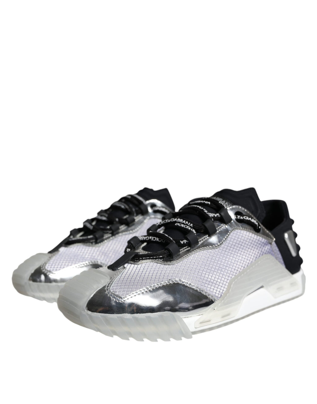Dolce & Gabbana Baskets basses NS1 en nylon noir et argent