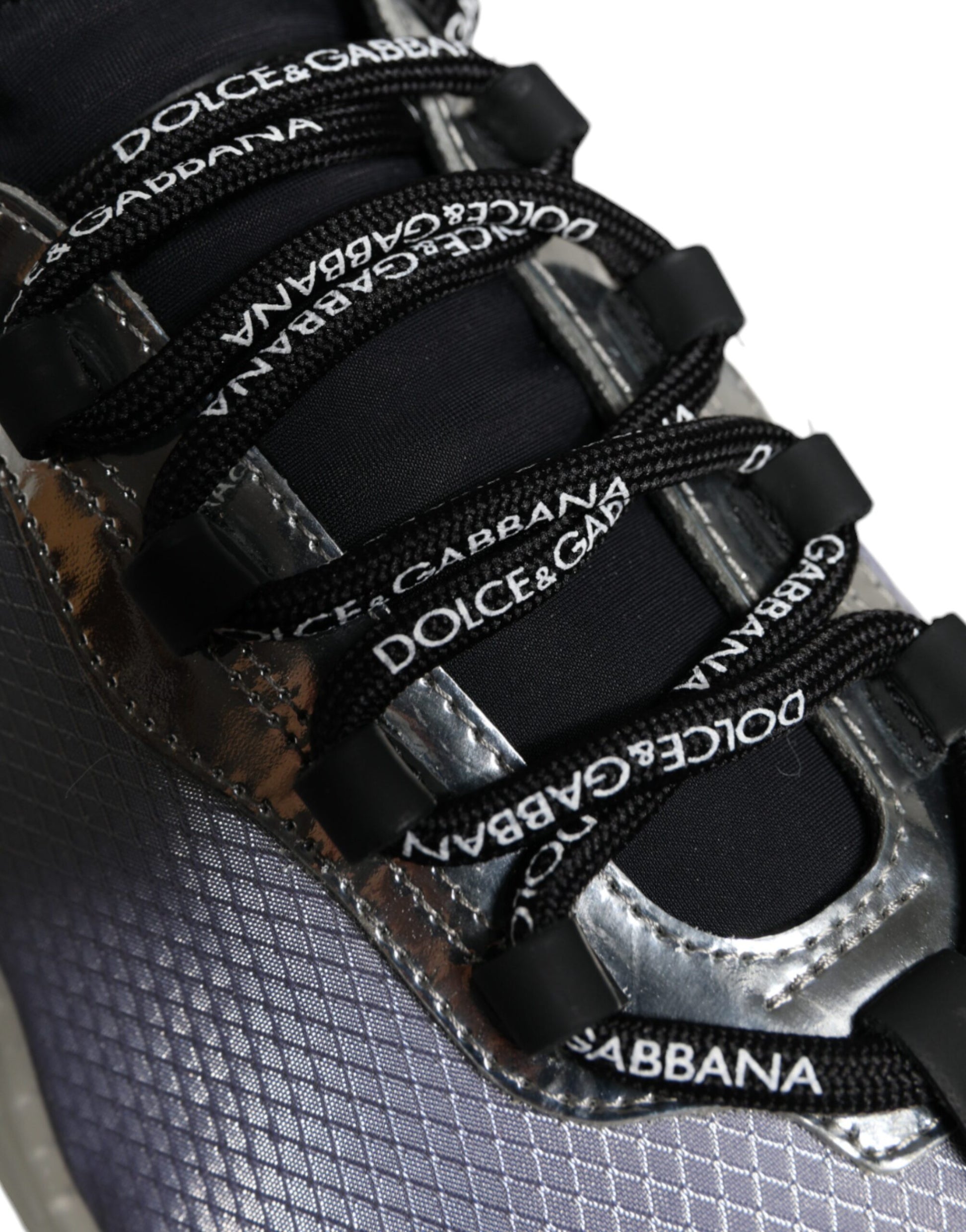 Dolce & Gabbana Baskets basses NS1 en nylon noir et argent