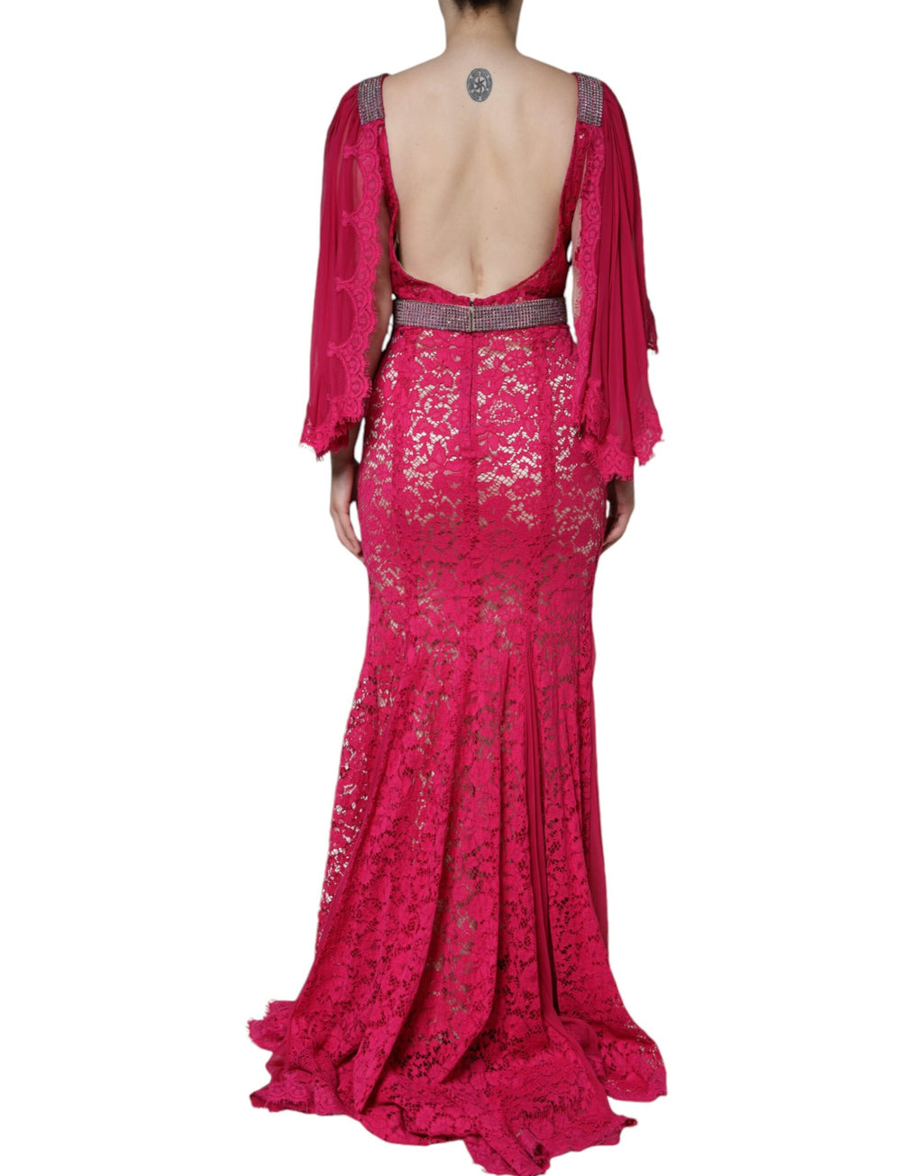 Dolce & Gabbana Pink Long Dress for Women side view