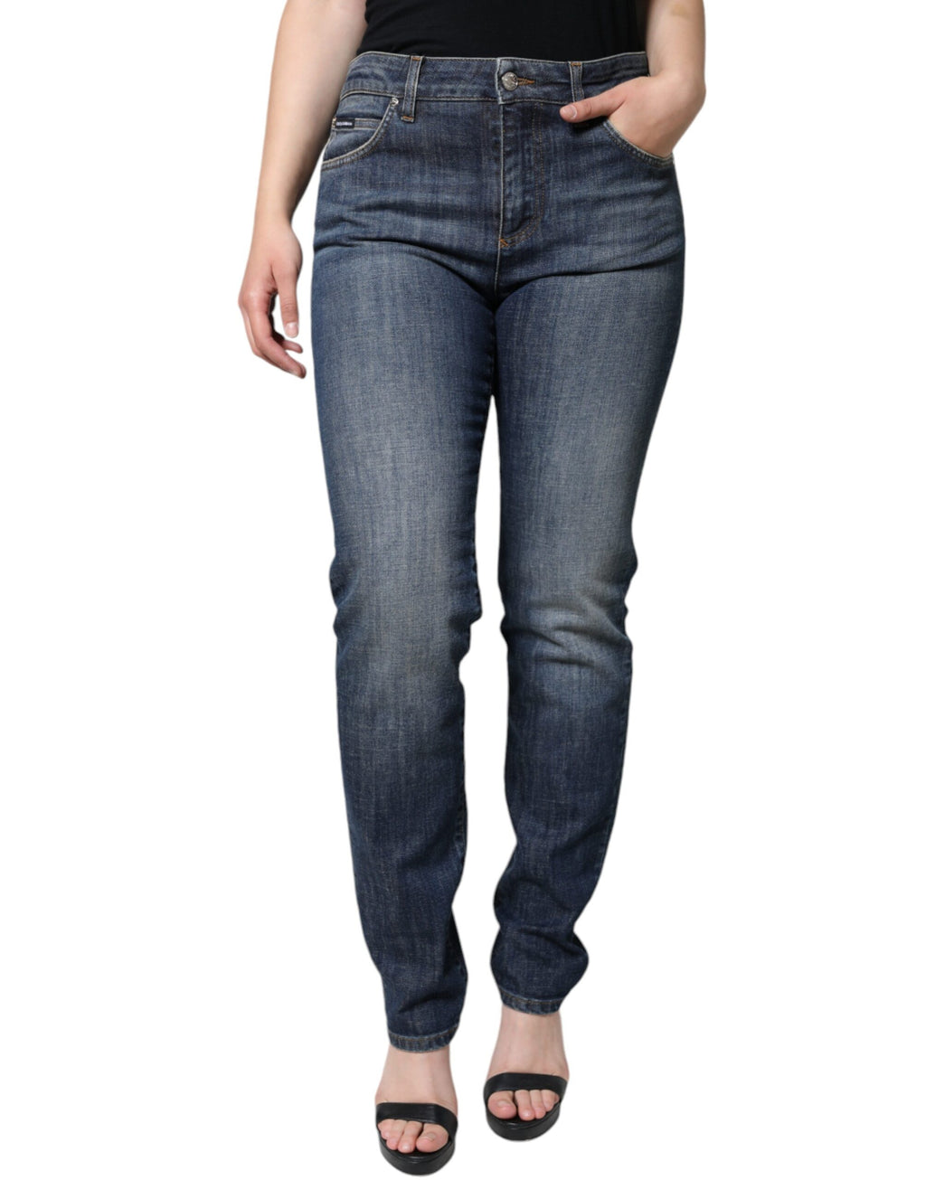 Dolce & Gabbana Blue Skinny Jeans for Women detail view