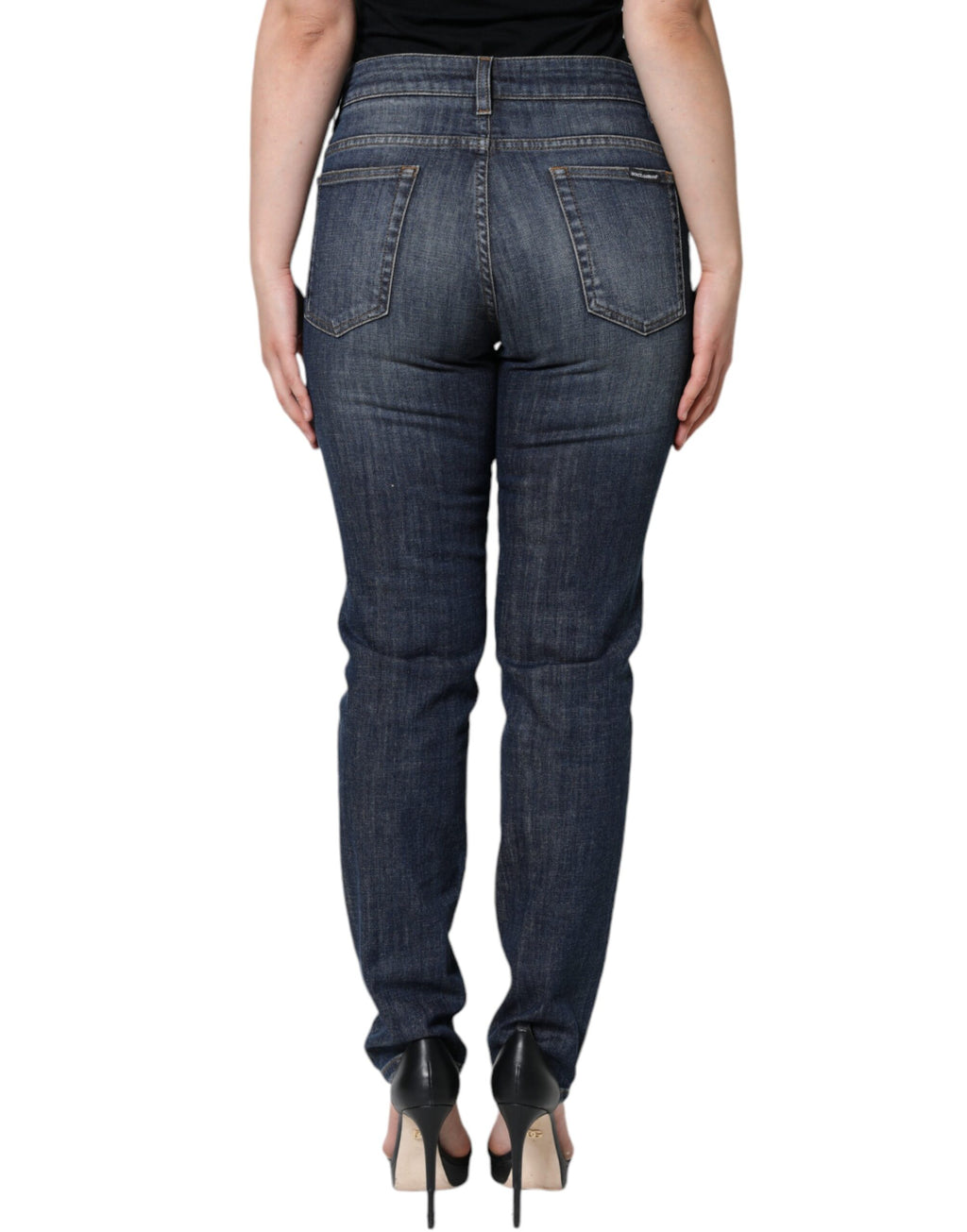 Dolce & Gabbana Blue Skinny Jeans for Women side view