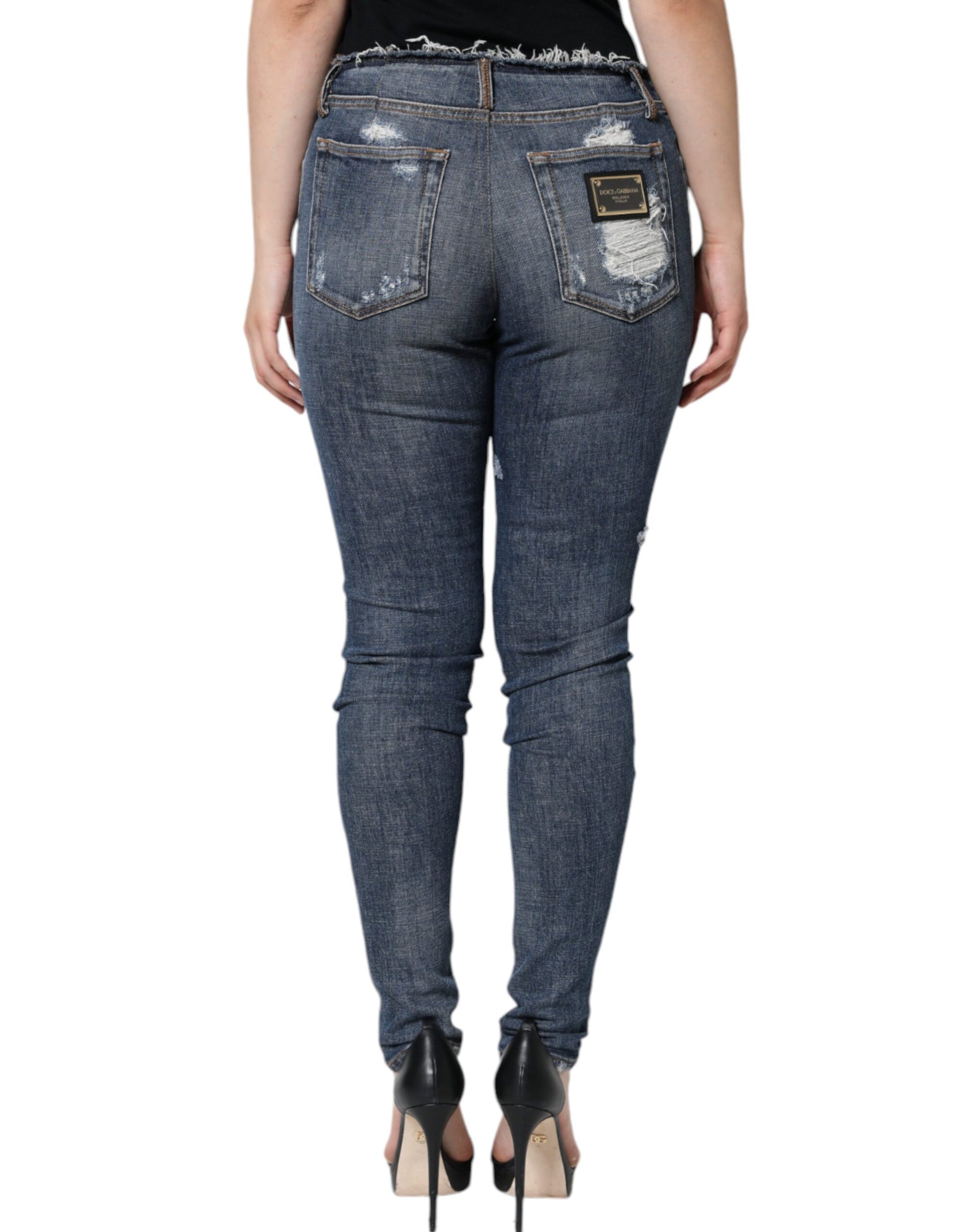 Dolce & Gabbana White Skinny Jeans for Women side view