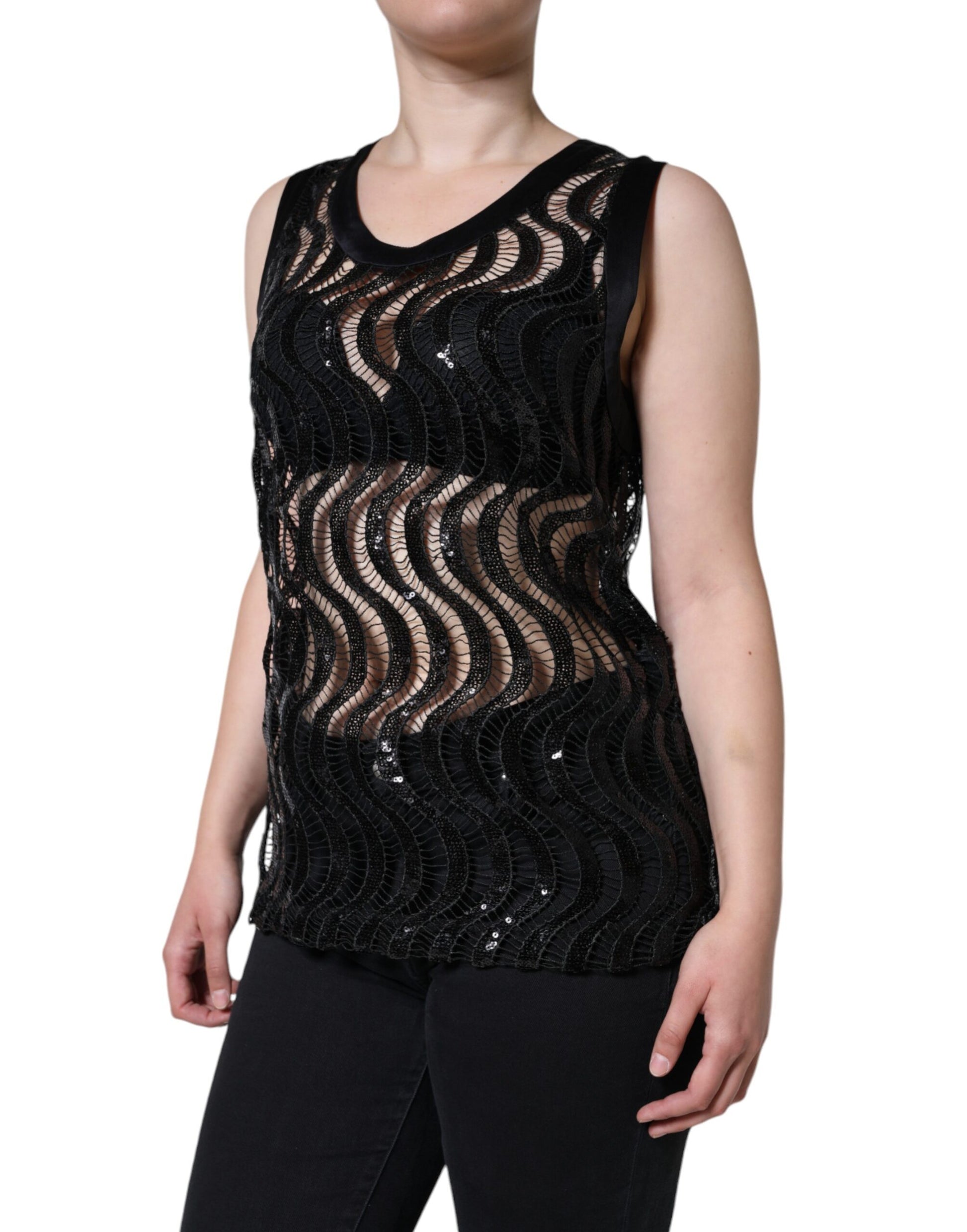 Dolce & Gabbana Black Tank Tops T for Women detail view