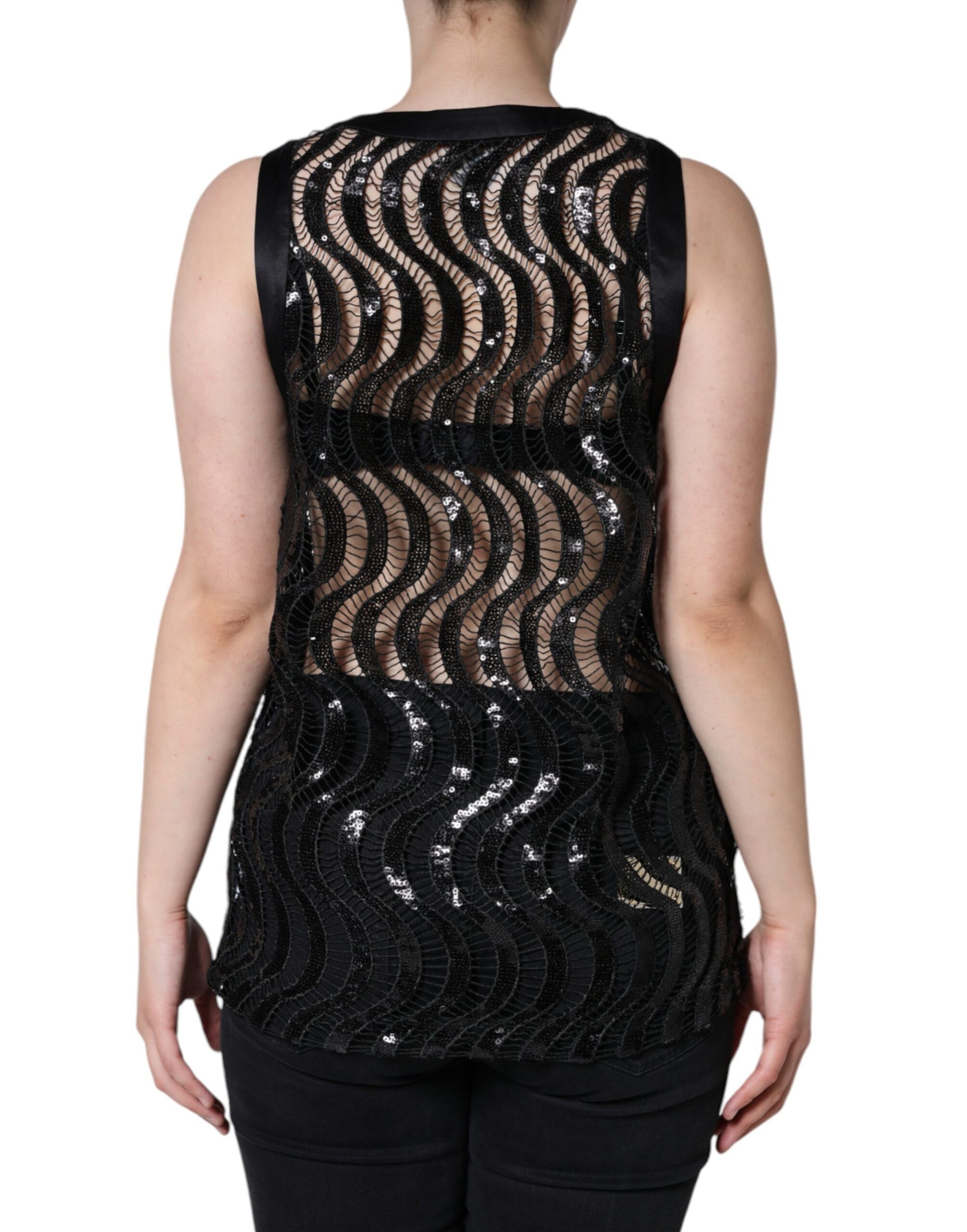 Dolce & Gabbana Black Tank Tops T for Women side view