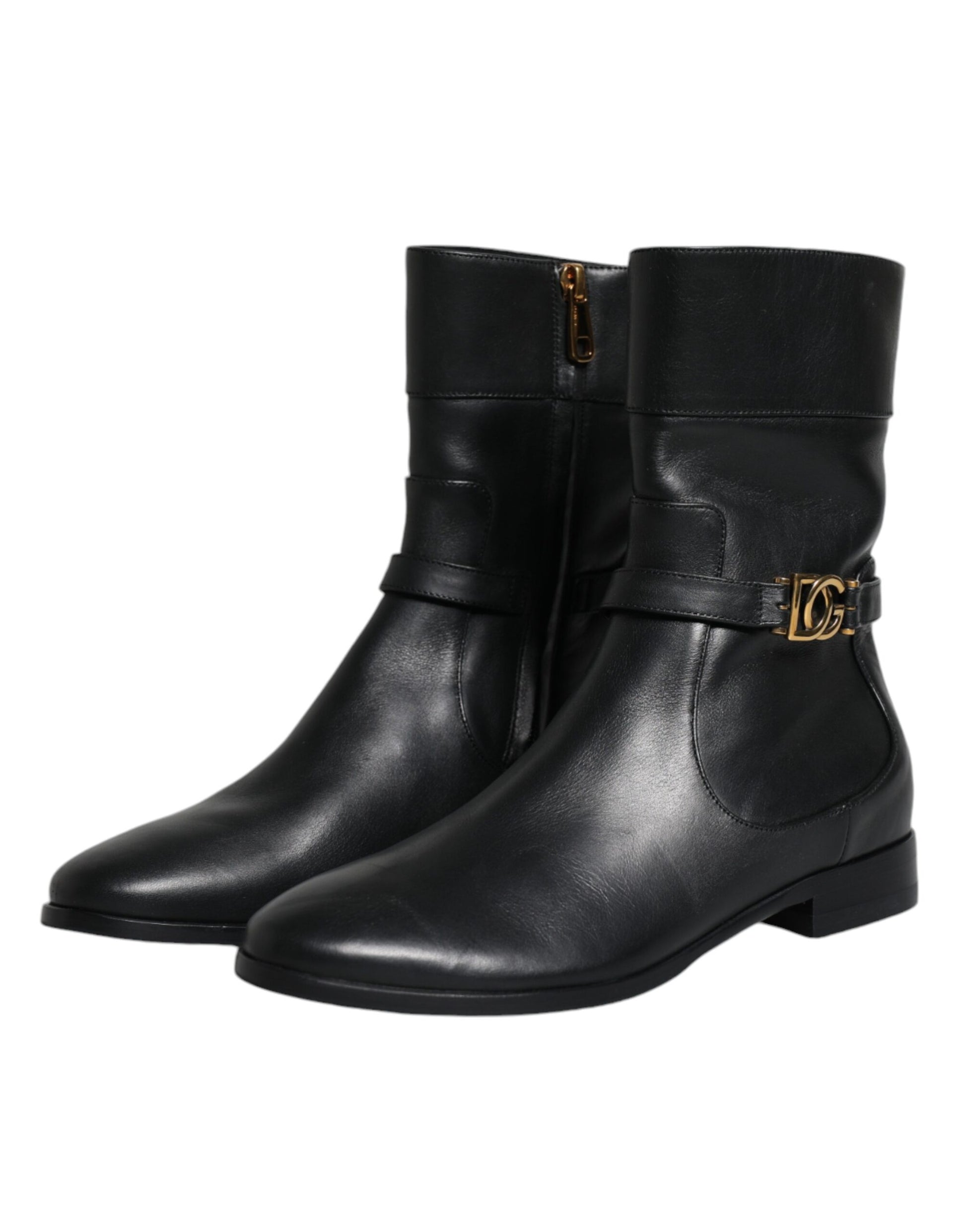 Dolce & Gabbana Black Flat for Women side view