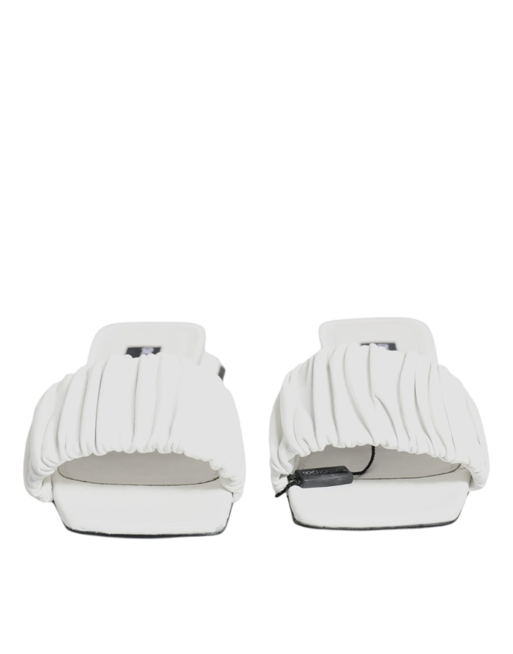 Dolce & Gabbana Sandales plates en cuir blanc