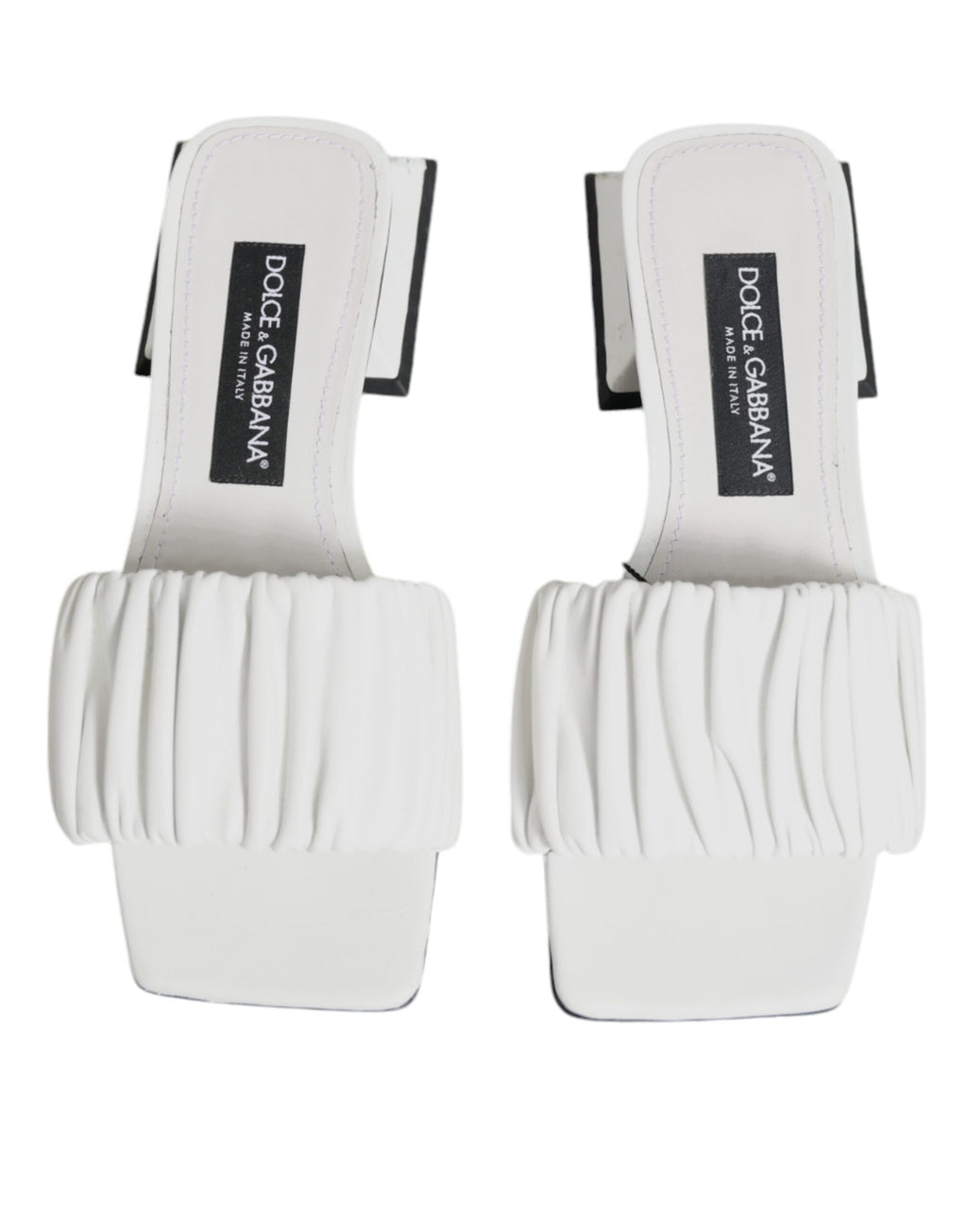Dolce & Gabbana Sandales plates en cuir blanc