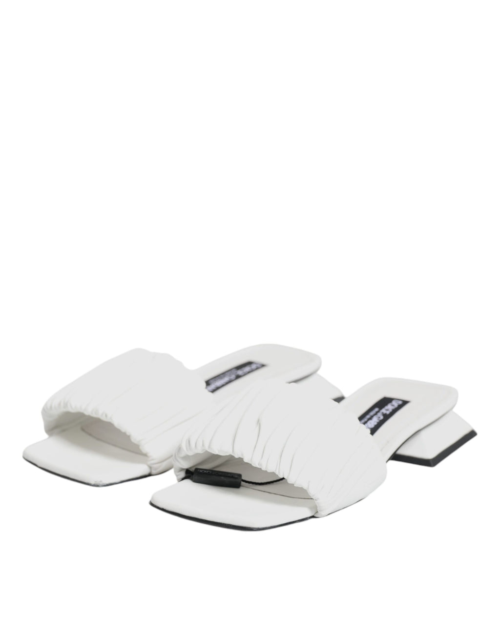 Dolce & Gabbana Sandales plates en cuir blanc