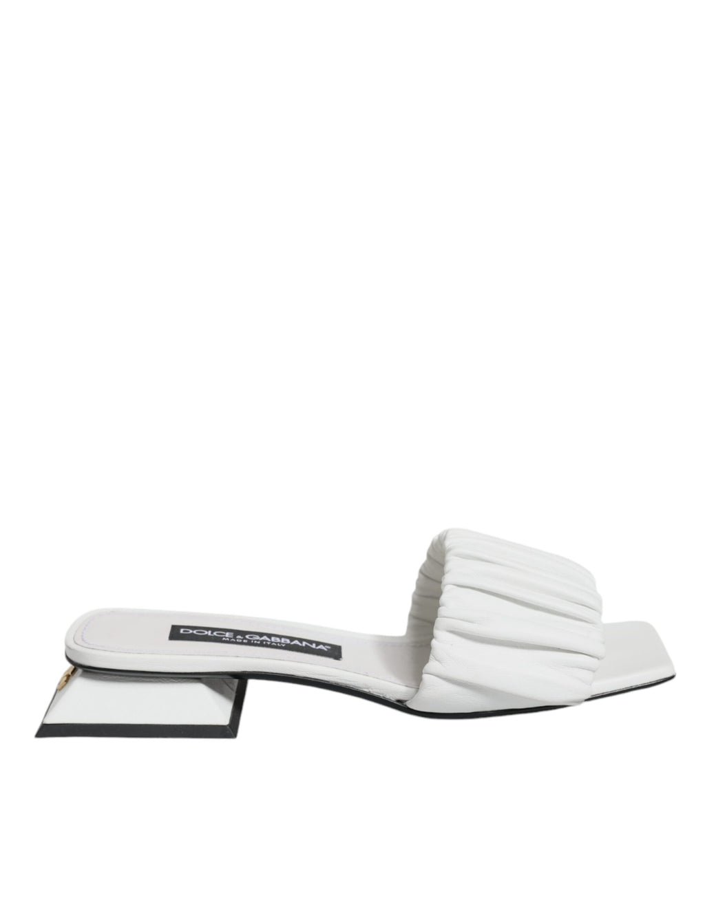 Dolce & Gabbana Sandales plates en cuir blanc