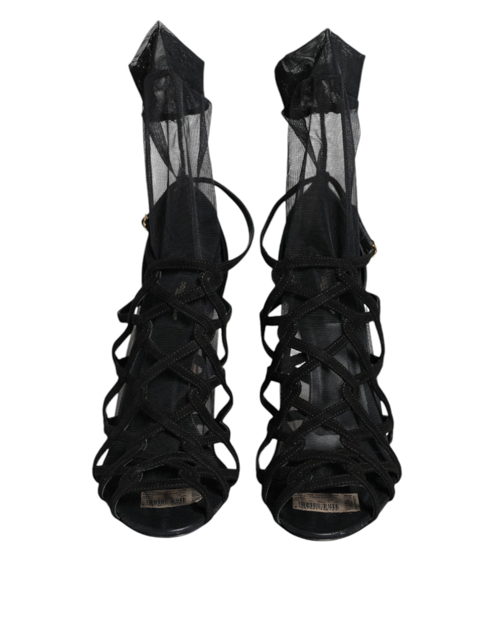Dolce & Gabbana Sandales à talons en tulle extensible noir