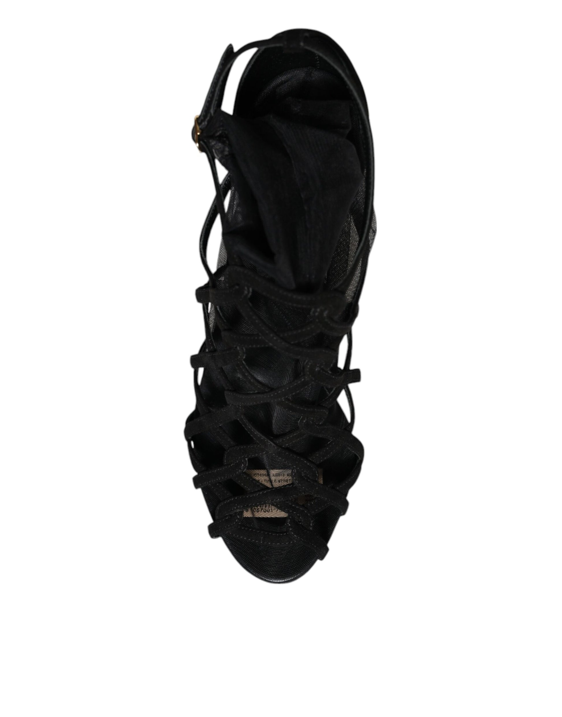 Dolce & Gabbana Sandales à talons en tulle extensible noir