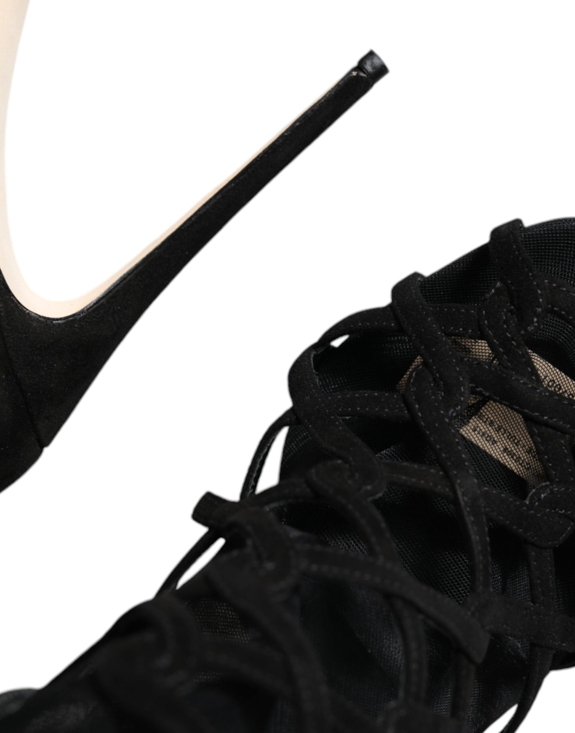 Dolce & Gabbana Sandales à talons en tulle extensible noir
