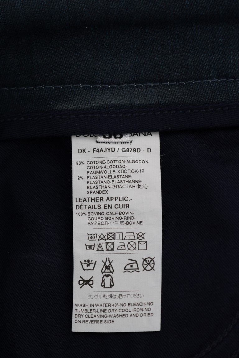 Mini-jupe courte en jean rayée bleue Dolce & Gabbana