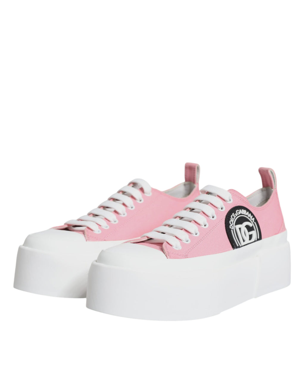 Dolce & Gabbana Pink Platform Sneakers for Women side view