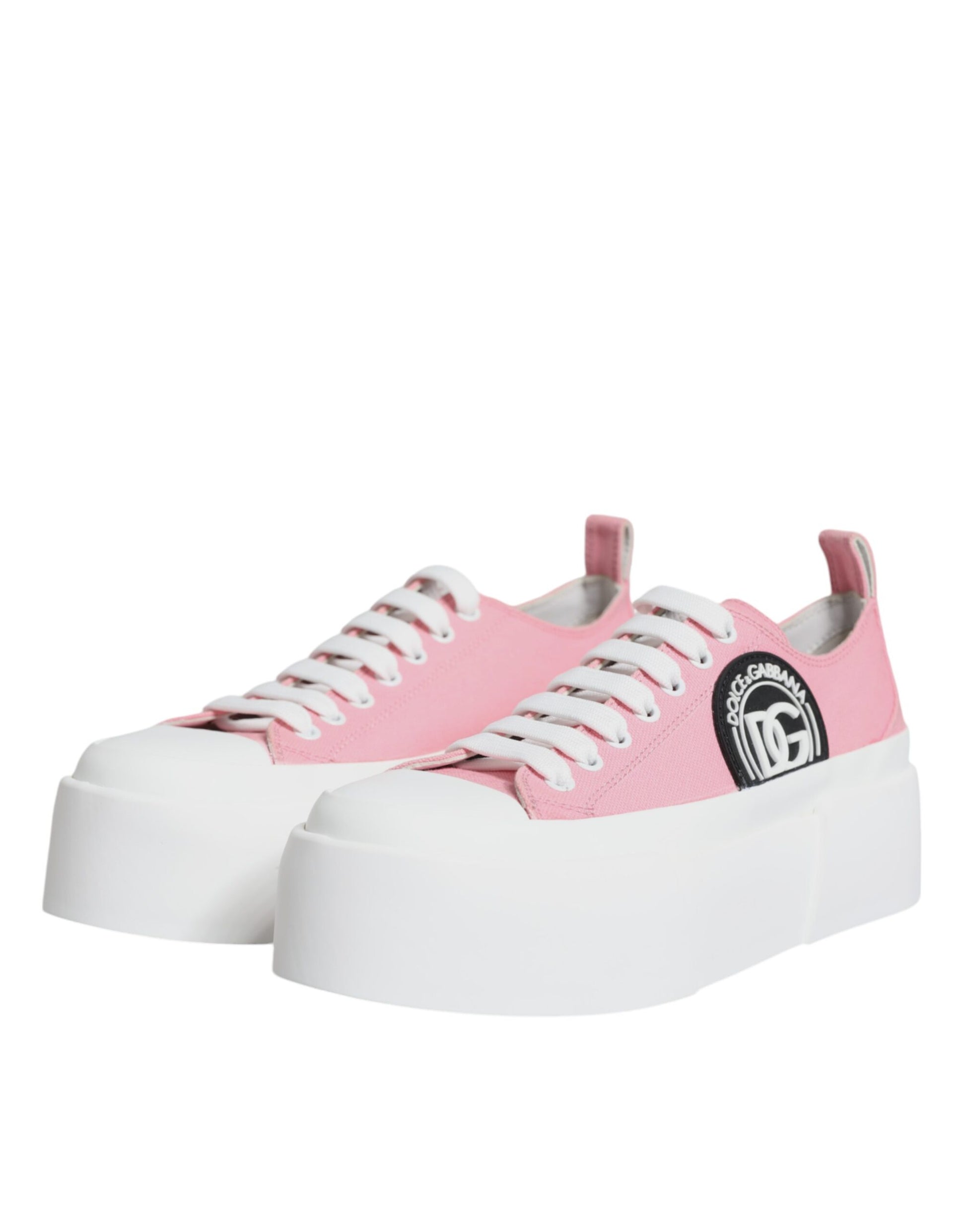 Dolce & Gabbana Pink Platform Sneakers for Women side view